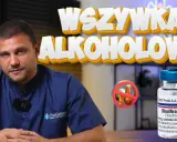 Mężczyzna w kitlu i buteleczka Disulfiramu WZF. Czy to esperal co to jest?